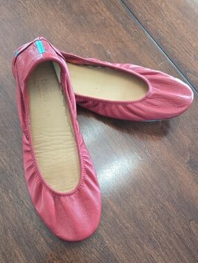 Tieks Women's Red Leather Ballet Flats